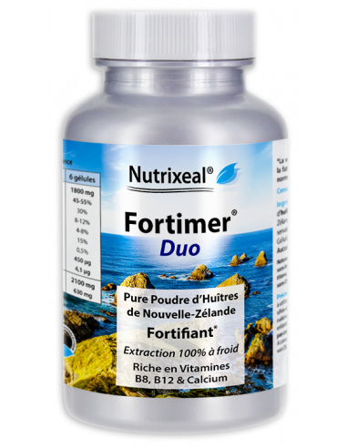 Pure poudre d’huîtres de Nouvelle-Zélande fortifiante et lithothamne d'Islande. Riche en Vitamines B8, B12 et calcium.