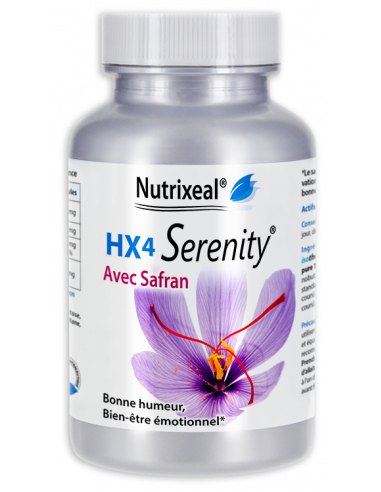 L-théanine qualité Isothéanine®, GABA, extrait spécifique de safran titré en safranal et crocines.