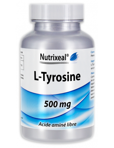 L-tyrosine sous forme libre, dosée à 500 mg par gélule. Fabrication française, sans excipient.