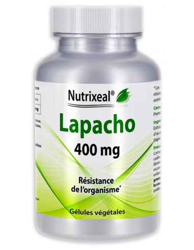 Extrait de lapacho (Pau d'Arco) : 400 mg par gélule végétale. Fabrication Française, sans excipient.