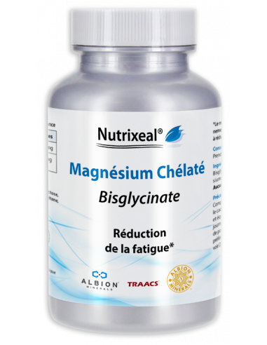 Magnesium chélaté bisglycinate Nutrixeal, haute biodisponiblé.