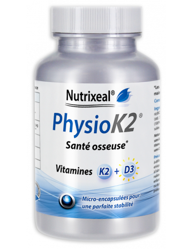 Complexe à base de vitamine K2 (75 µg) et vitamine D3 (2000 UI) microencapsulées.