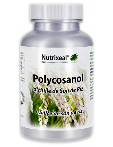 Polycosanols (95%) et octacosanols (60%) de son de riz enrichis en extrait de son de riz concentré à 18% de silice organique.