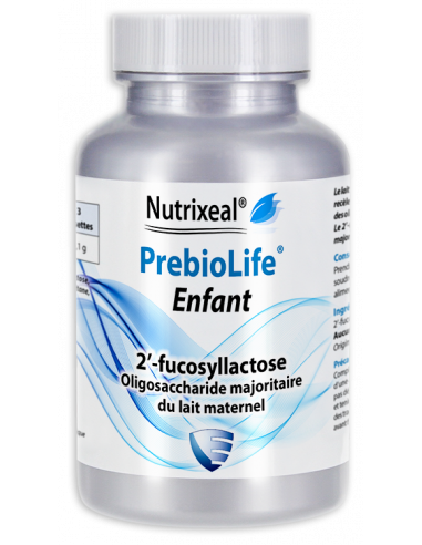 PrebioLife Enfant Nutrixeal : Pur 2’-fucosyllactose en poudre hydrosoluble. Dosage adapté aux enfants en bas âge.