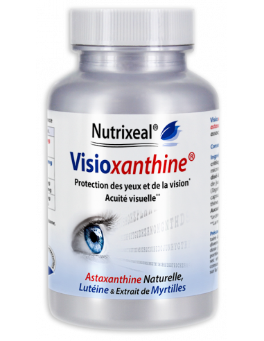 Visioxanthine Nutrixeal : astaxanthine en extraction CO2 supercritique, lutéine et extrait de myrtille.