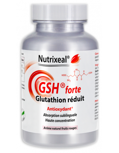 Glutathion réduit sublingual, pastilles à sucer arôme naturel fruits rouges.