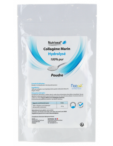 Hydrolysat de Collagène marin 100% pur en poudre.