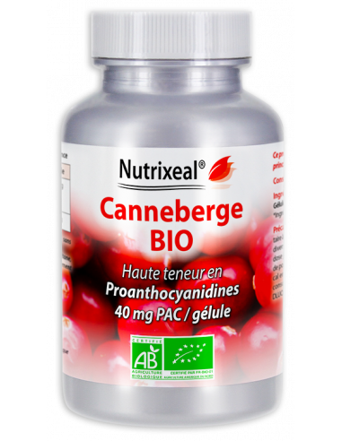 Canneberge (Cranberry) hautement dosée en PAC (Proanthocyanidines) : 40 mg par gélule.