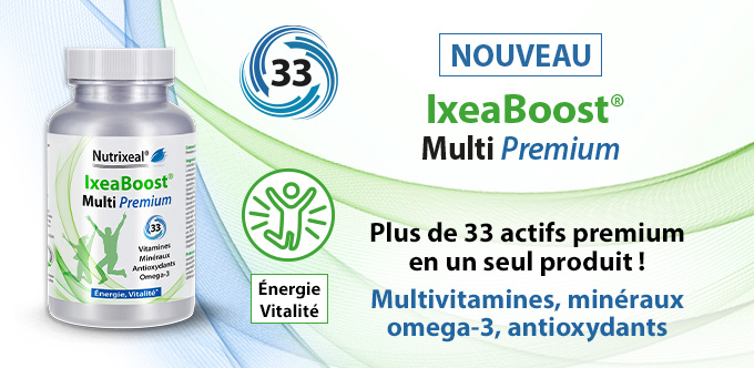 Multivitamines Ixeaboost Multi premium 33 actifs minéraux, antioxydants, oméga-3