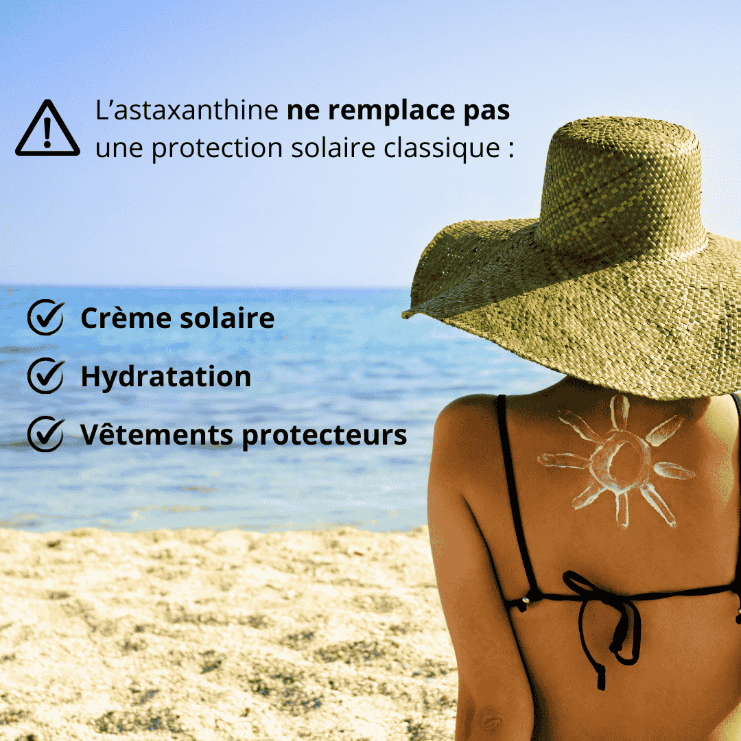 Protection contre les UV du soleil et importance d'avoir une protection solaire classique en plus de l'astaxanthine