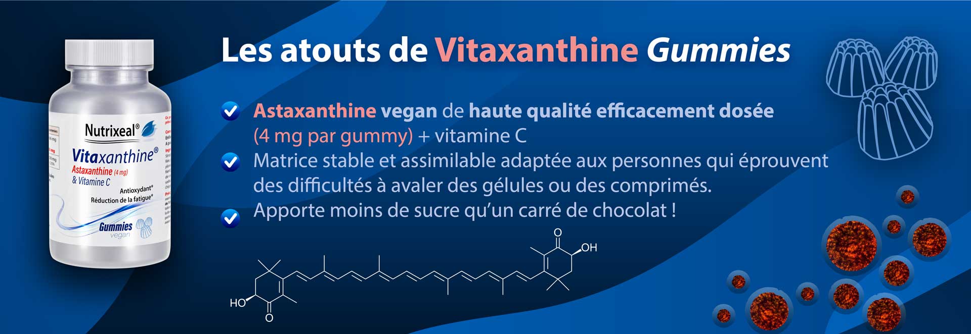 Atouts de l'astaxanthine (Vitaxanthine gummies)