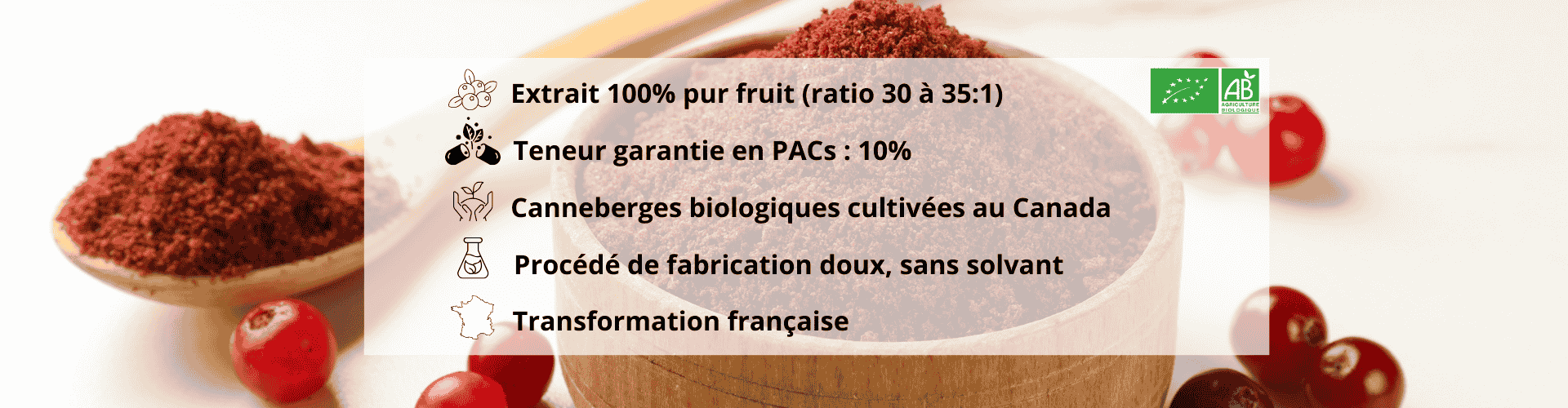 Pourquoi choisir notre extrait de canneberge bio