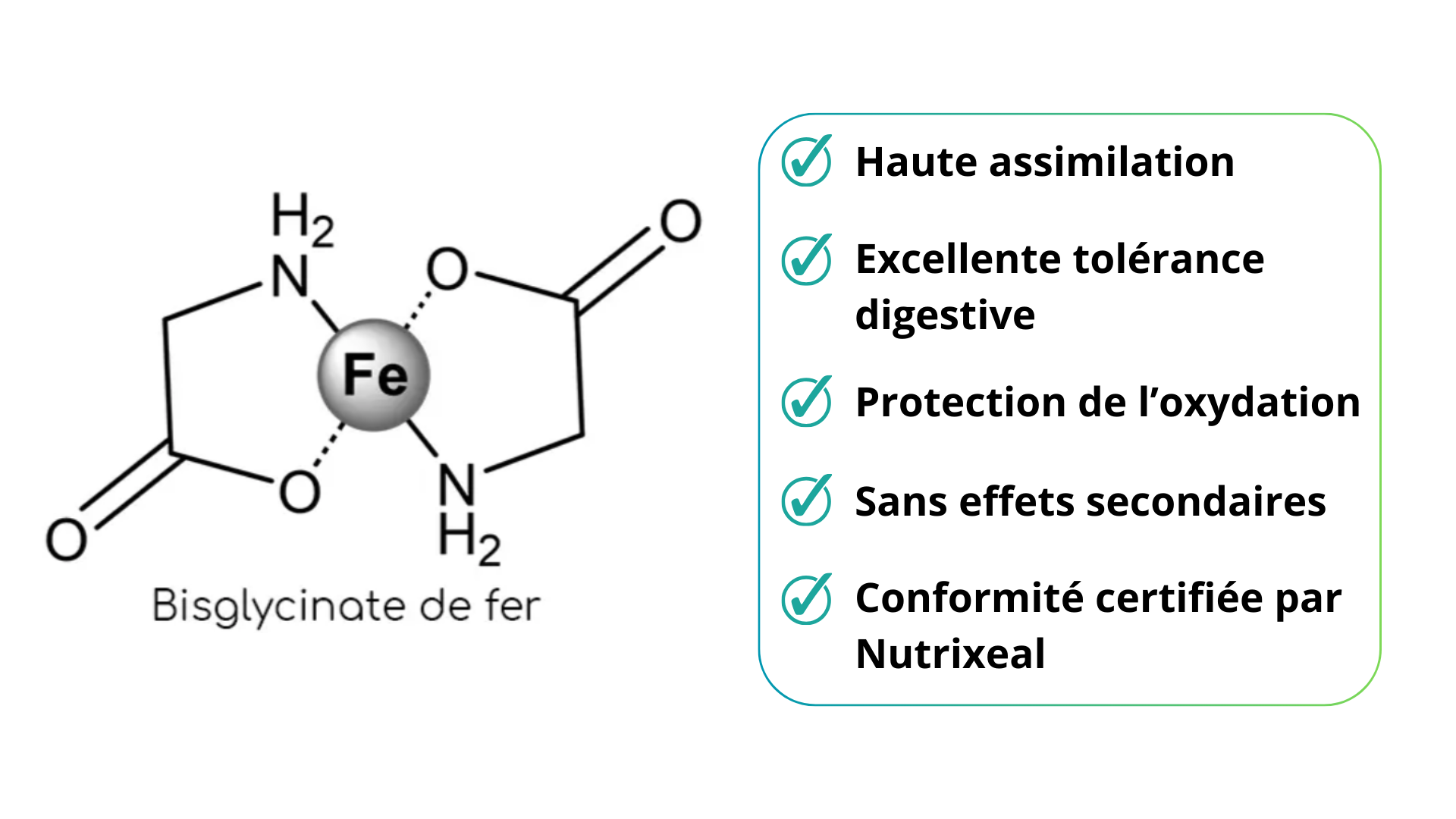 Avantages du fer bisglycinate chelate de qualite Albion TRAACS dans Ixeaboost Hémoglobine
