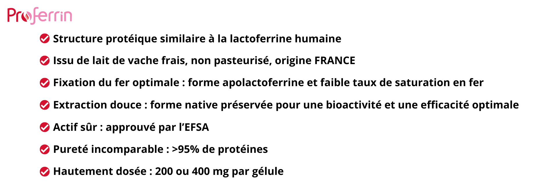 Atouts de la qualité Proferrin