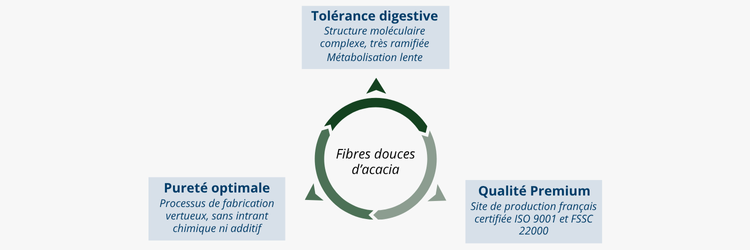 Fibres douces à métabolisation lente par le microbiote