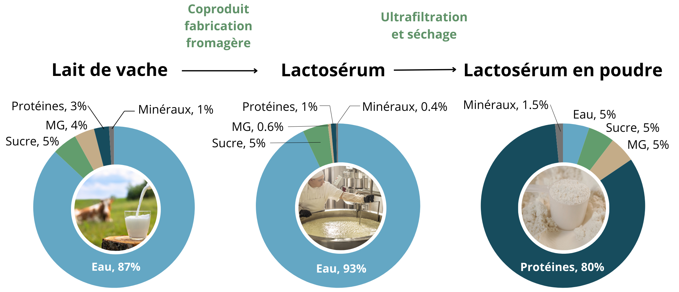 Production de lactoserum à partir de lait de vache et composition nutritionnelle