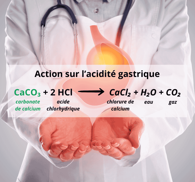 Action du carbonate de calcium sur l acidité gastrique