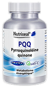 La pyrroquinoléine-quinone (PQQ) de qualité Qualité BioPQQ™ (MGCPQQ en Europe) associé à de la vitamine C de qualité Quali®-C